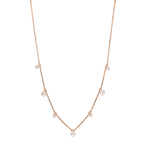 Halskette Rain Drop, 18 K Roségold vergoldet, Perle