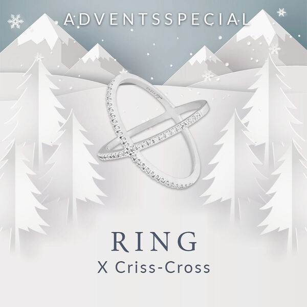 Ring X Criss-Cross, 925 Sterlingsilber, Gr.54 Bild 2