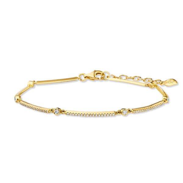 Armband Bar, 18 Karat Gelbgold, Diamanten