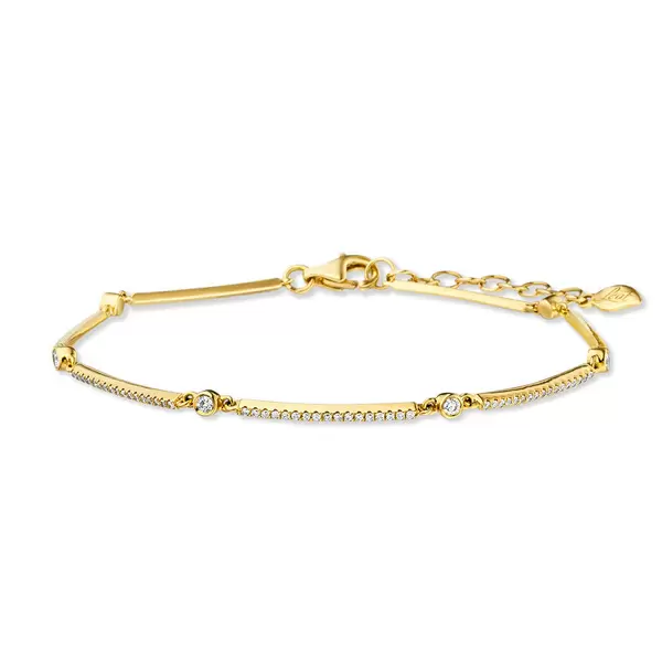 Leaf Jewelry Armband Bar, 18K Gelbgold, Diamanten
