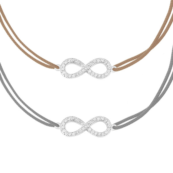 Armband Set mit Diamanten, INFINITY, 14 Karat Wei�gold