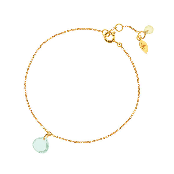 Armkettchen Heart, 18 K Gelbgold vergoldet, Aqua Calezdon