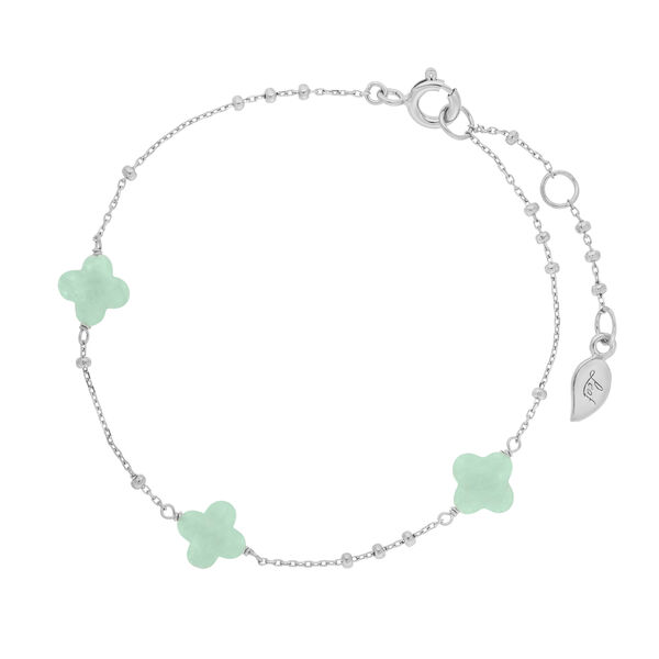 Armkette 3 Clover Gem, Amazonit, 925 Sterlingsilber