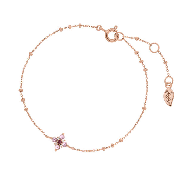 Armkette BLOOM, Amethyst/Rhodolith, 18 Karat Rosegold vergoldet