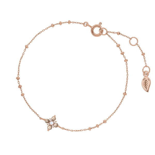 Armkette BLOOM, Rauchquarz/Mondstein, 18 Karat Rosegold vergoldet Armkette BLOOM, Rauchquarz/Mondstein, 18 Karat Rosegold vergoldet