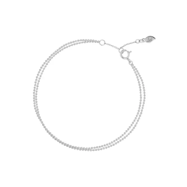 Leaf Jewelry Armkette Ball Chain Double, 14 K Weißgold
