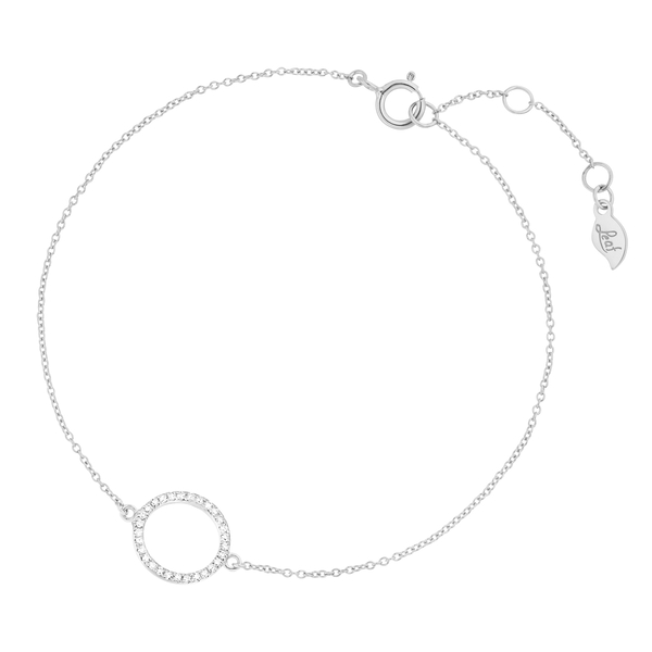 Leaf Jewelry Armkette Circle mit Diamanten, 18 K Weißgold