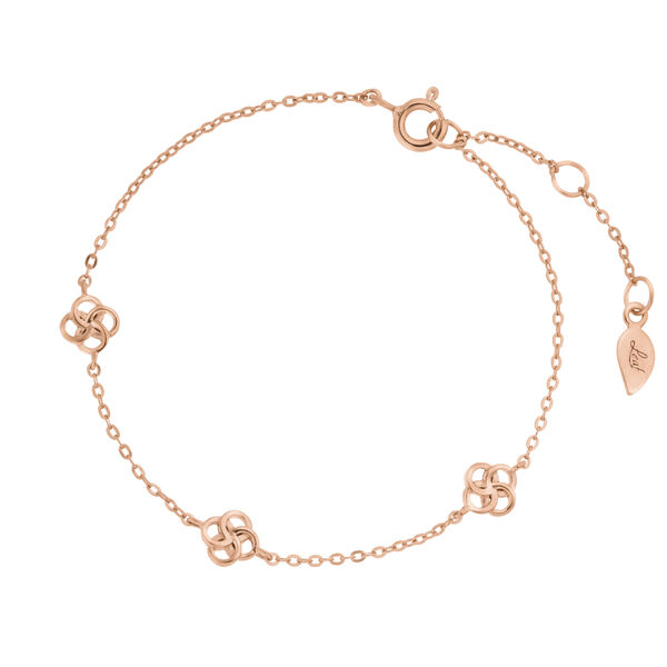 Armkette Clover Charm, 18 K Rosegold vergoldet