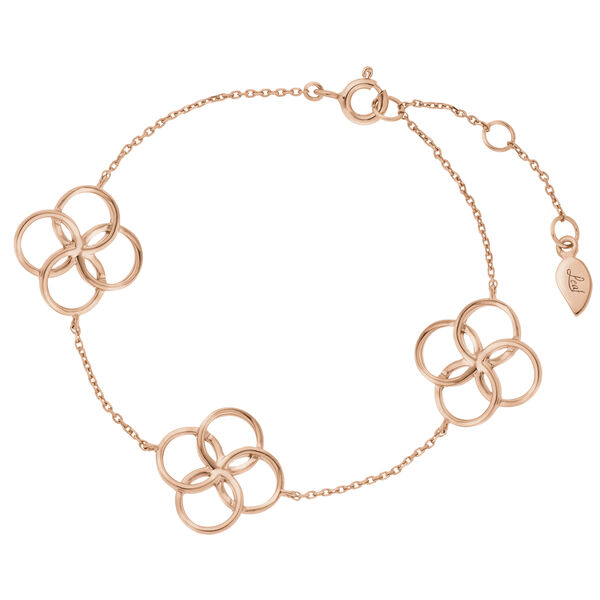 Armkette Clover Charm, gro, 18 K Rosegold vergoldet