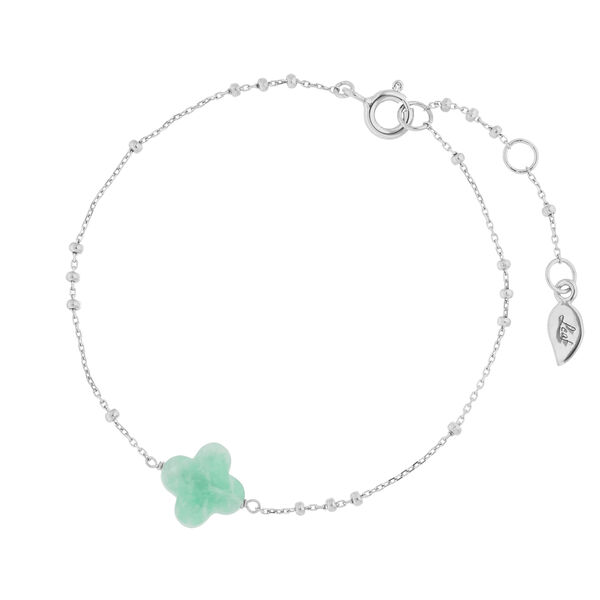 Armkette Clover Gem, Amazonit, 925 Sterlingsilber