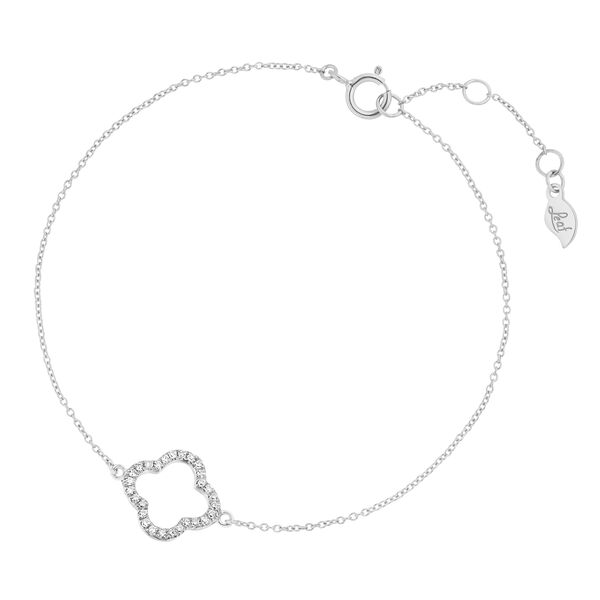 Armkette Clover mit Diamanten, 18 Karat Weigold