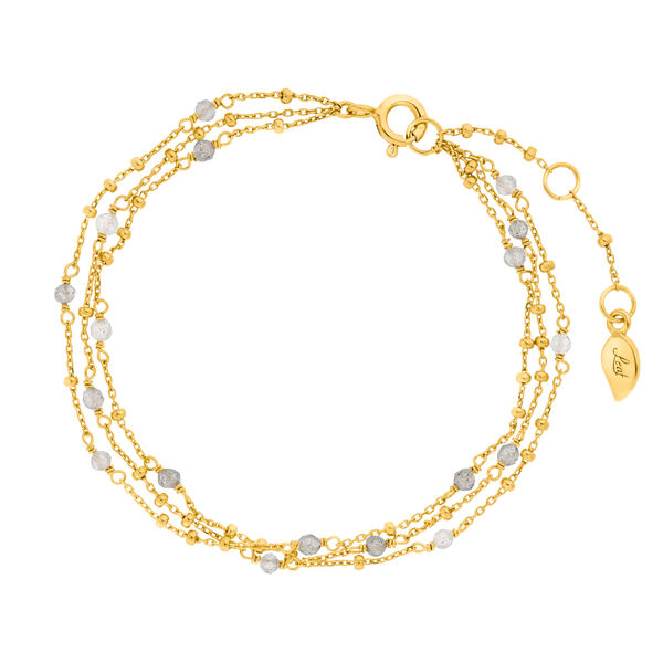 Armkette Flying Gems, 3-reihig, Labradorit, 18 K Gelbgold vergoldet Armkette Flying Gems, 3-reihig, Labradorit, 18 K Gelbgold vergoldet