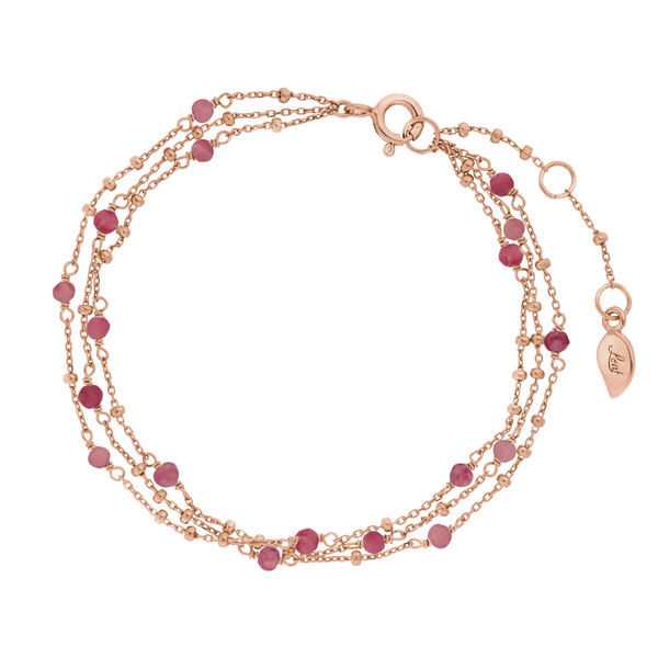 Armkette Flying Gems, 3-reihig, Rubin, 18 K Rosegold vergoldet Armkette Flying Gems, 3-reihig, Rubin, 18 K Rosegold vergoldet