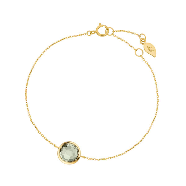 Armkette Green Amethyst, 14 Karat Gelbgold
