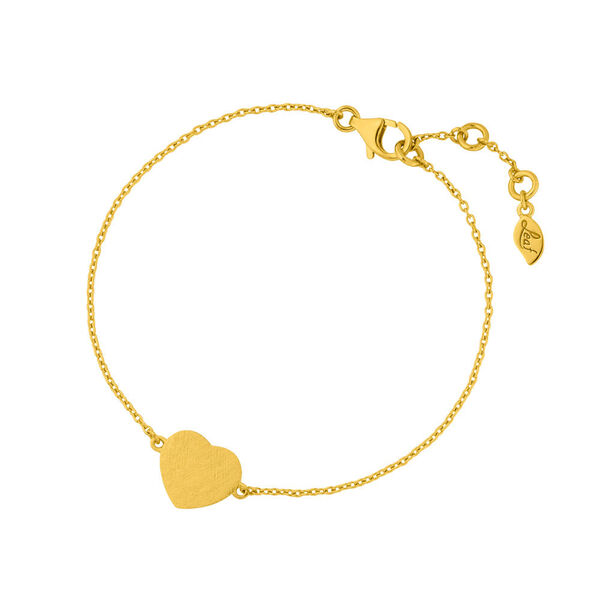 Armkette Heart-Disc, matt, 18 K Gelbgold vergoldet