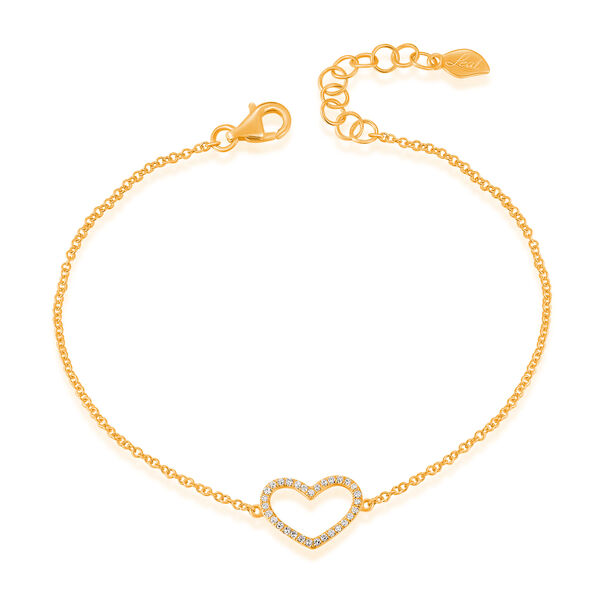 Armkette Heart mit Diamanten, 18 K Gelbgold