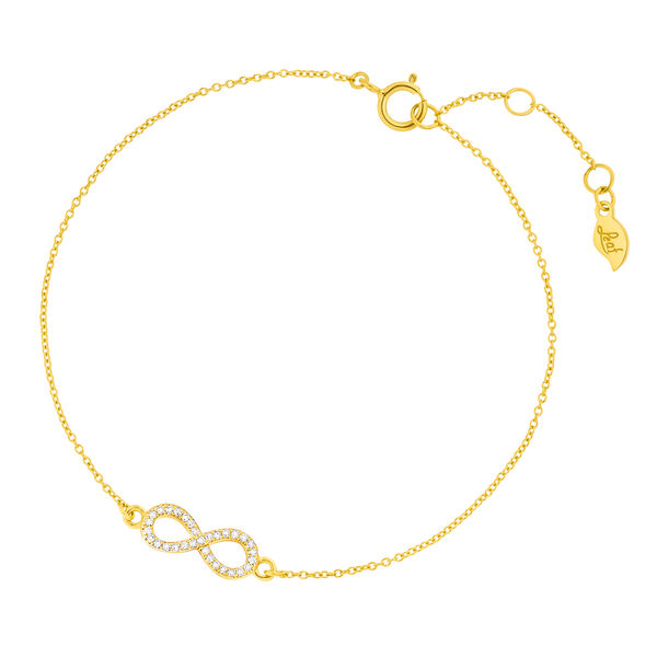 Armkette Infinity mit Diamanten, 18 Karat Gelbgold