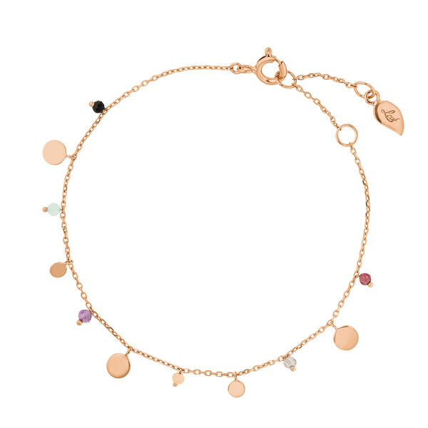 Armkette Platelet Mix, 18 K Rosegold vergoldet