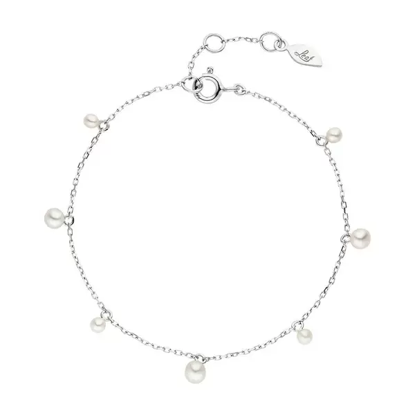 Leaf Jewelry Armkette Rain Drop, 925 Sterlingsilber, Perle
