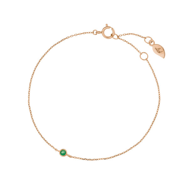 Armkette Smaragd, 14 Karat Rosegold