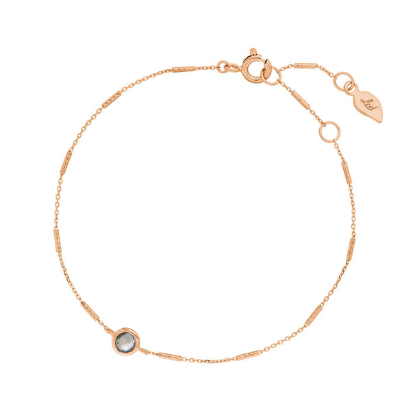 Armkette Solitr, Labradorit, 18 K Rosegold vergoldet