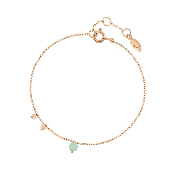 Armkette Sweet Gems, Aqua Calzedon/Pink Opal, 18 K Rosegold vergoldet