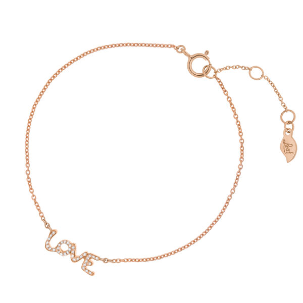 Armkette TINY LOVE mit Diamanten, 14 Karat Rosegold