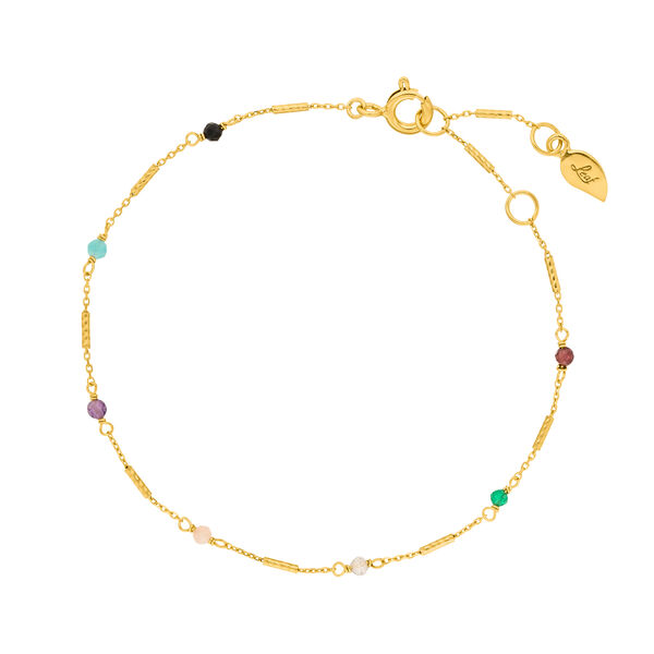 Armkette Tiny, Multi Gems, 18 K Gelbgold vergoldet