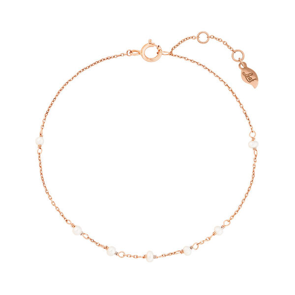 Armkette White Pearls, 14 K Rosegold