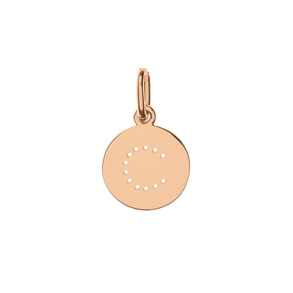 Buchstaben-Charm, 18 K Rosegold vergoldet, C