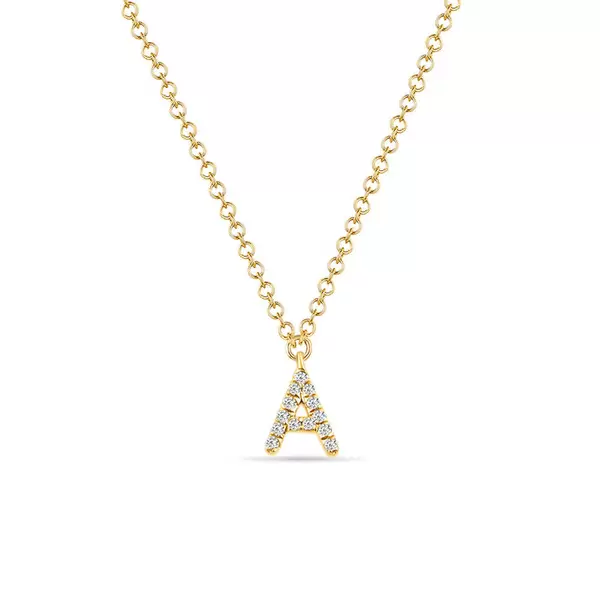 Buchstabenkette mit zwei Buchstaben aus Gold mit Diamanten