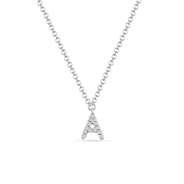 Buchstabenketten, 14 Karat Weigold mit Diamanten