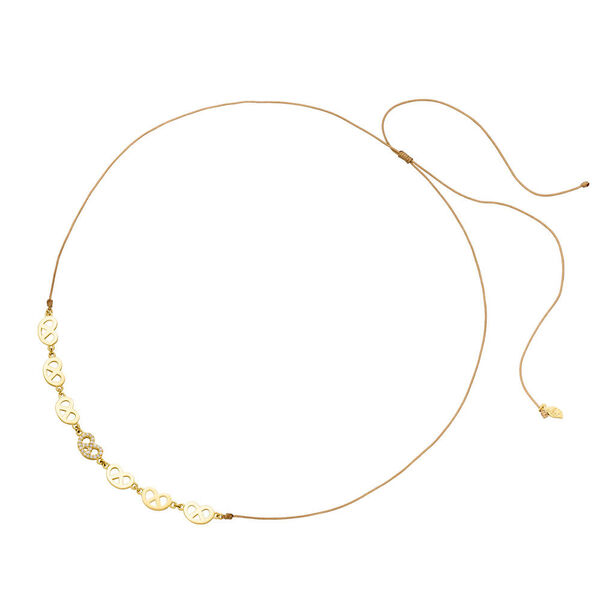 Choker Brezn, 18 Karat Gelbgold vergoldet, Beige