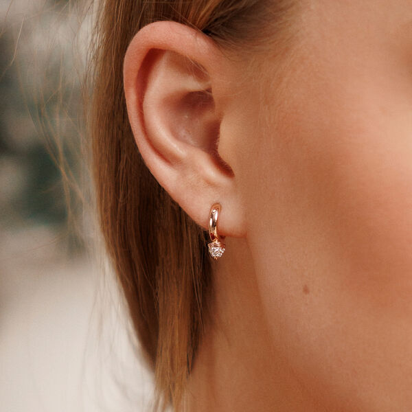 Mini Creole Single Stud, 18 K Rosegold vergoldet Bild 3