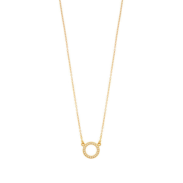 Halskette Circle mit Zirkonia, 18 Karat Gelbgold vergoldet