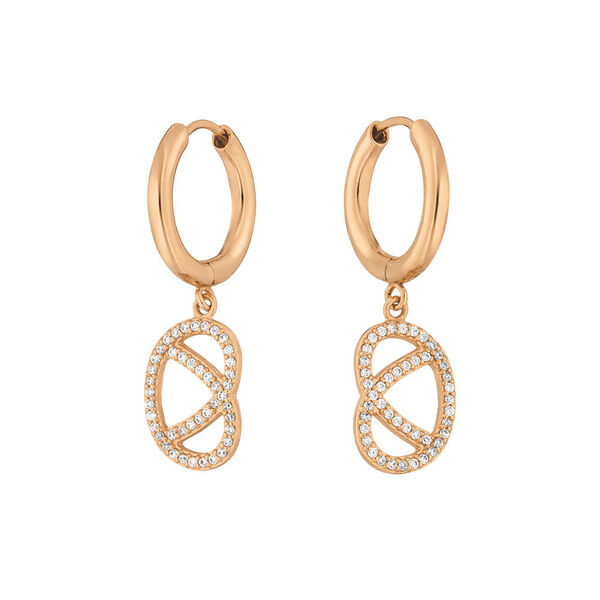 Creole Brezn mit Zirkonia, 18 K Rosegold vergoldet