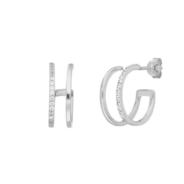 Creole Double Line, Zirkonia, 925 Sterlingsilber