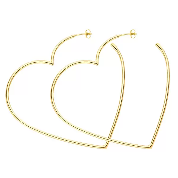 Leaf Jewelry Creole Herz, 60mm, 18K Gelbgold vergoldet