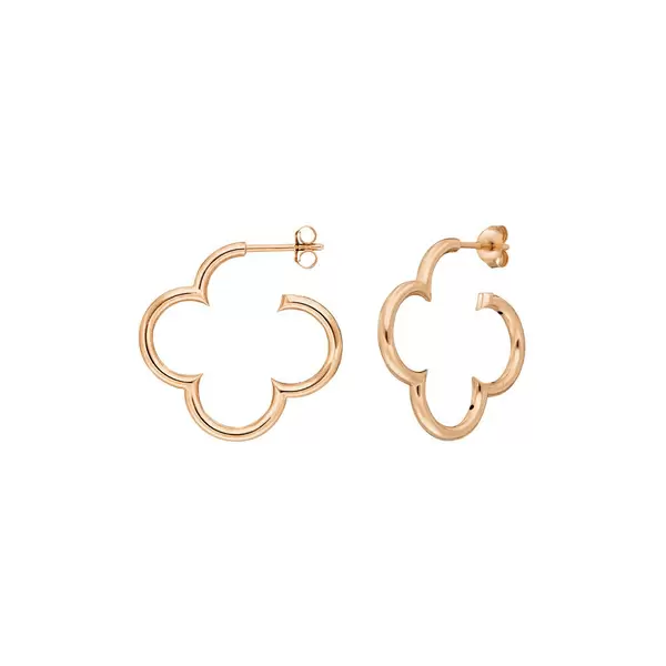 Leaf Jewelry Creole Kleeblatt, 25mm, 18 K Rosegold vergoldet