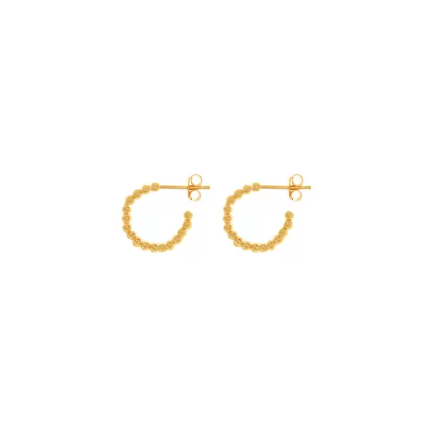 Leaf Jewelry Creole Kugelring, 15mm, 18 K Gelbgold vergoldet