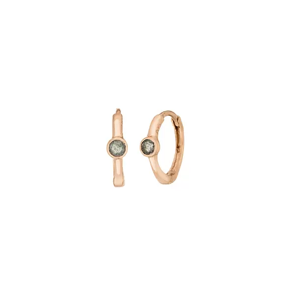 Leaf Jewelry Creole One Gem, Labradorit, 18 K Rosegold vergoldet