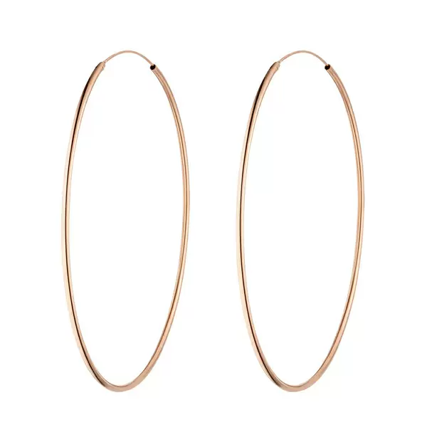 Leaf Jewelry Creole Pure, 70mm, 18 K Rosegold vergoldet