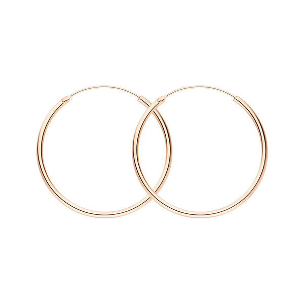 Creole Rund L, 40mm, 14 Karat Rosegold