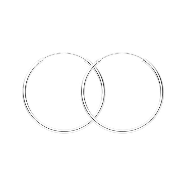 Creole Rund L, 40mm, 14 Karat Weigold