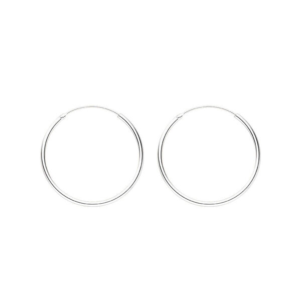 Creole Rund M, 30mm, 14 Karat Weigold