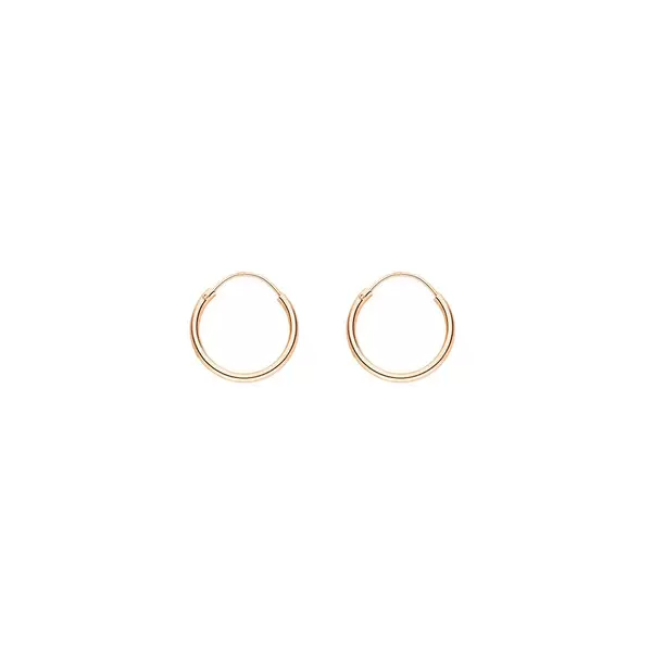 Leaf Jewelry Creole Rund S, 15mm, 14 K Rosegold