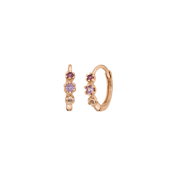 Creole Three Gems, Amethyst, 18 K Rosegold vergoldet