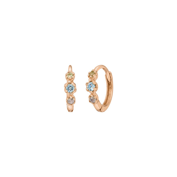 Creole Three Gems, Blauer Topas, 18 K Rosegold vergoldet