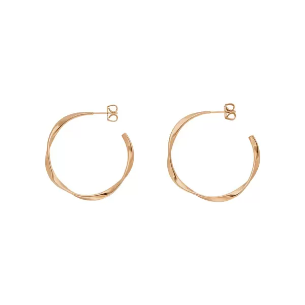 Leaf Jewelry Creole Twist, 20mm, 18 K Rosegold vergoldet