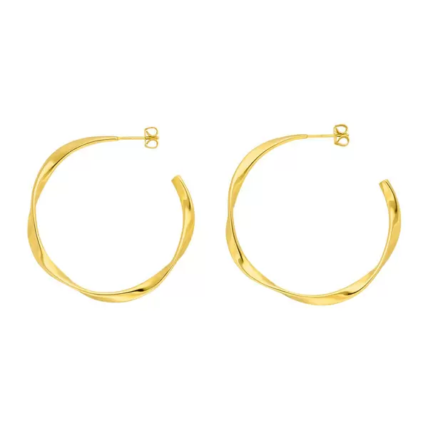 Leaf Jewelry Creole Twist, 40mm, 18 K Gelbgold vergoldet